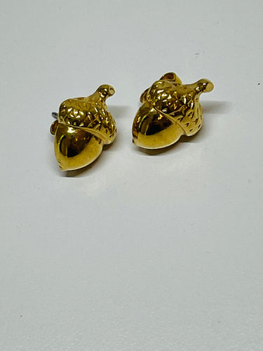 Tiny Gold Acorn Earrings Devil's Details